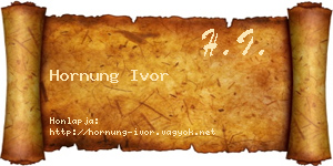 Hornung Ivor névjegykártya